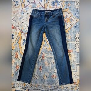 Lands' End Two-Tone Blue Straight Leg Jeans